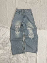 Lace docking damage denim 【yung】 