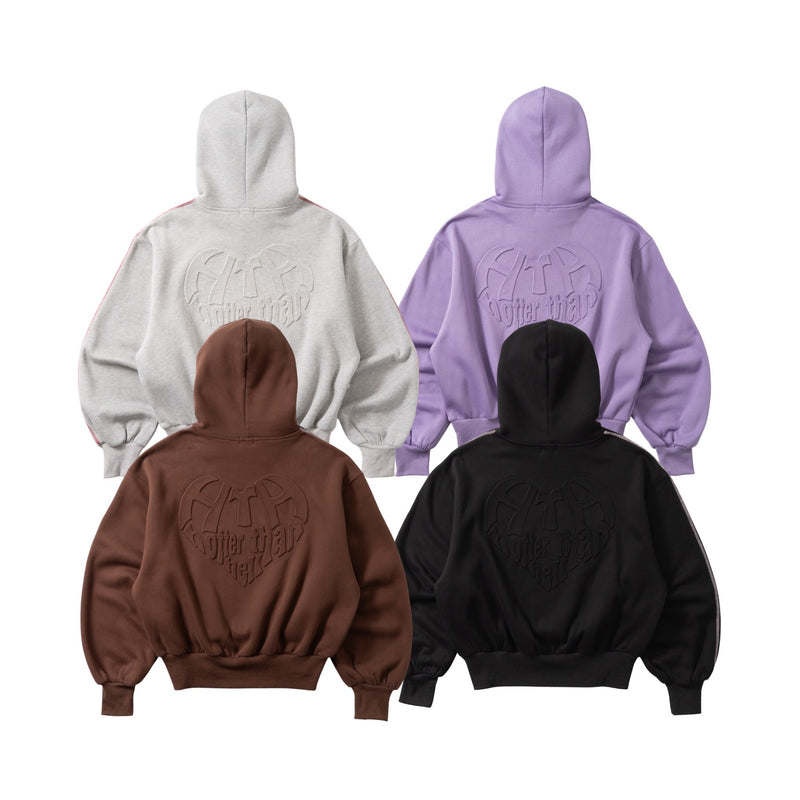 emboss heart logo hoodie