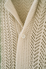 hand knit flower line Cuba shirt  cardigan