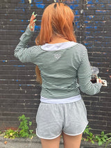 Layered border long tee