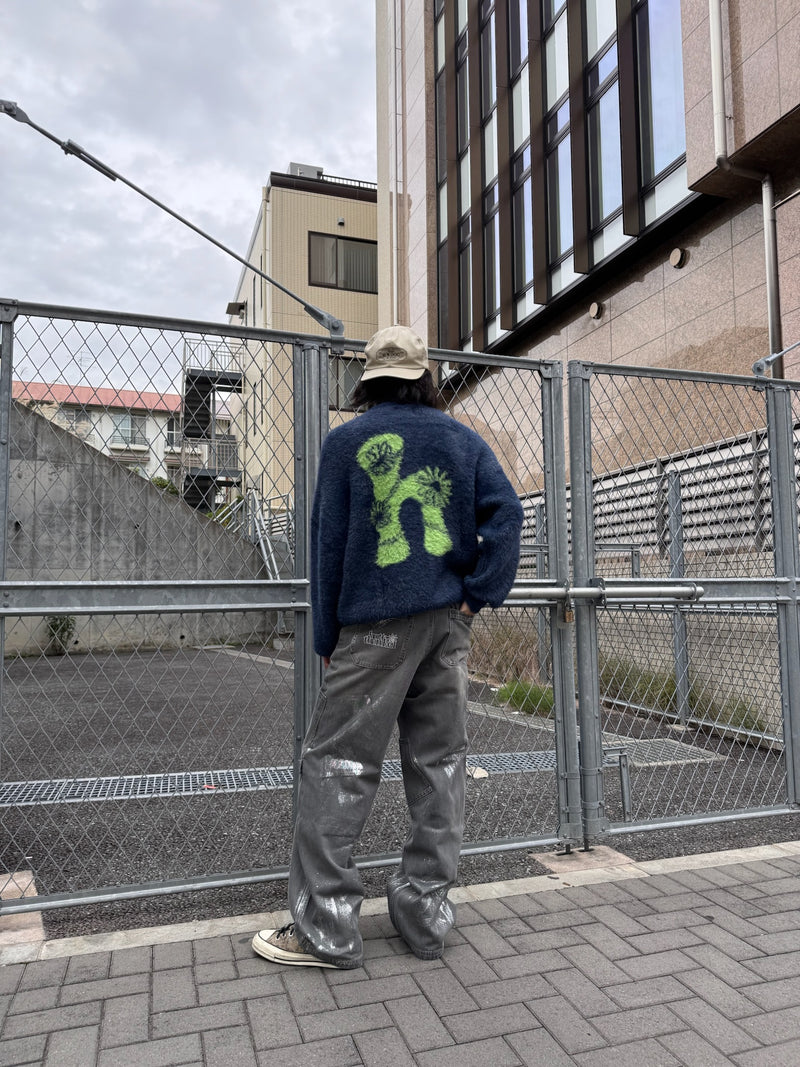 H flower logo knit