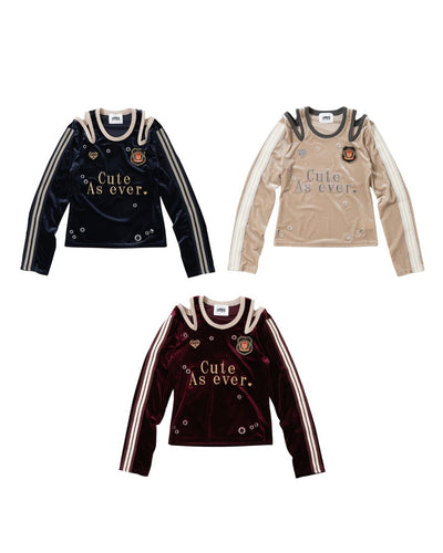 VARSITY VELOUR TOP