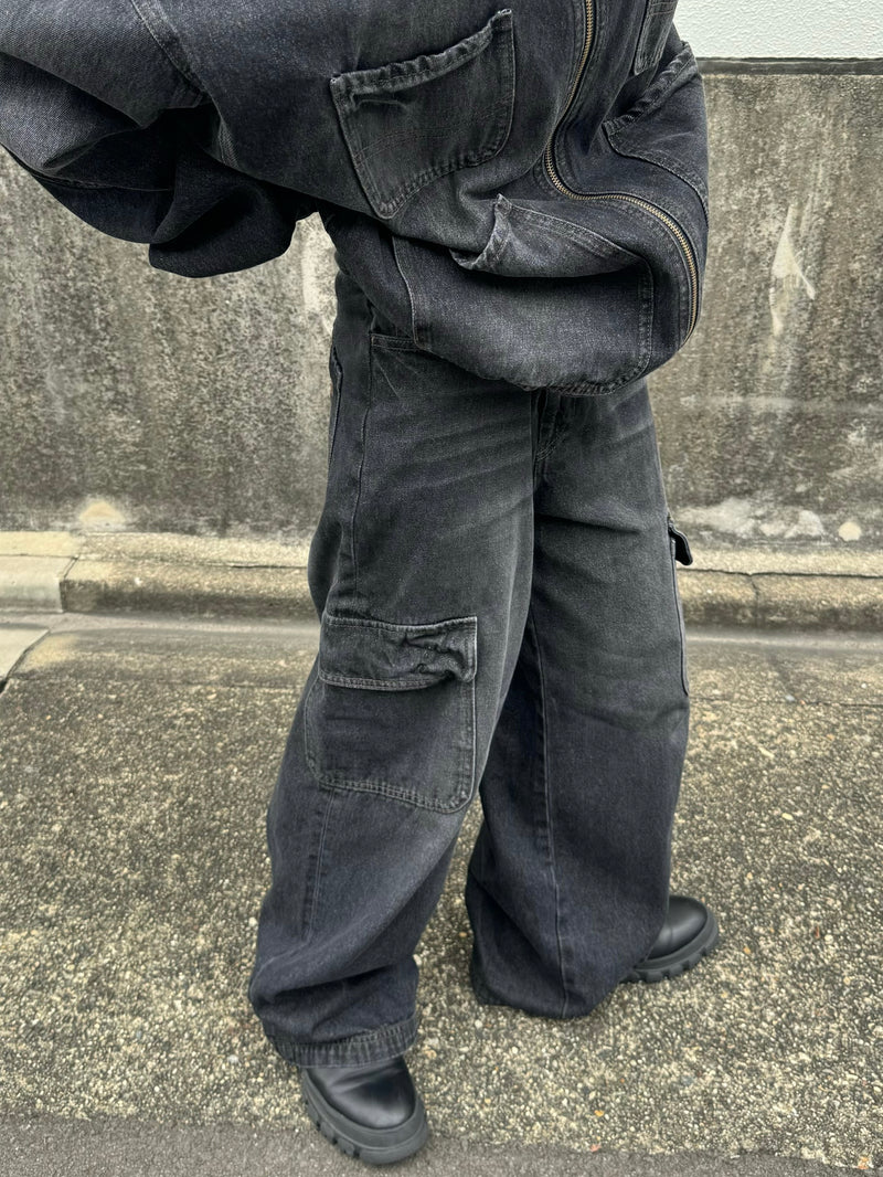 Denim Cargo Pants