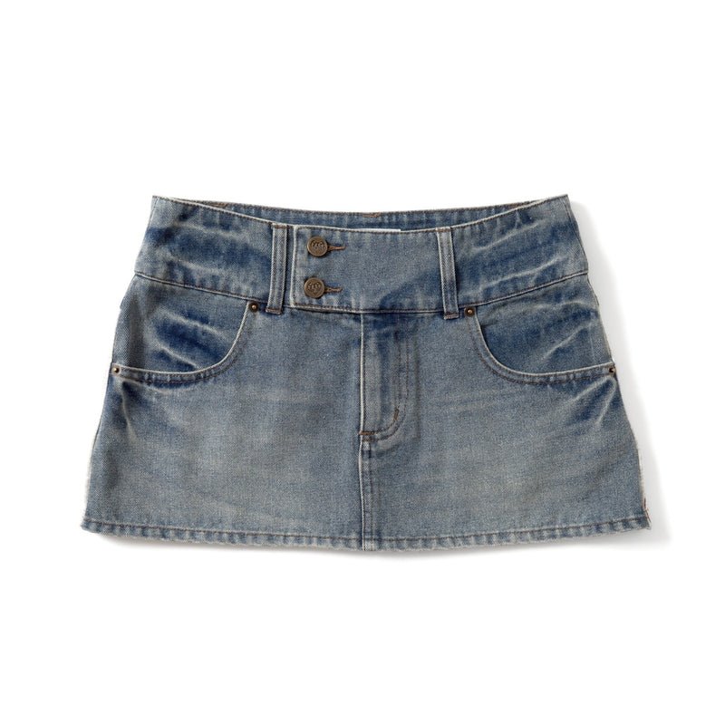 logo denim skirt