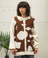 Animal pattern knit cardigan