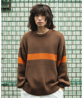 ビッグシルエット畔編みニットプルオーバー