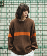 ビッグシルエット畔編みニットプルオーバー