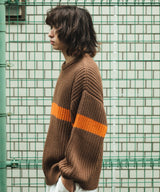 ビッグシルエット畔編みニットプルオーバー