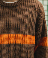 ビッグシルエット畔編みニットプルオーバー