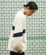 ビッグシルエット畔編みニットプルオーバー