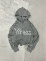 Lace wappen zip hoodie 【yung】 