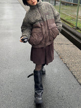 チェックのダウンジャケット 