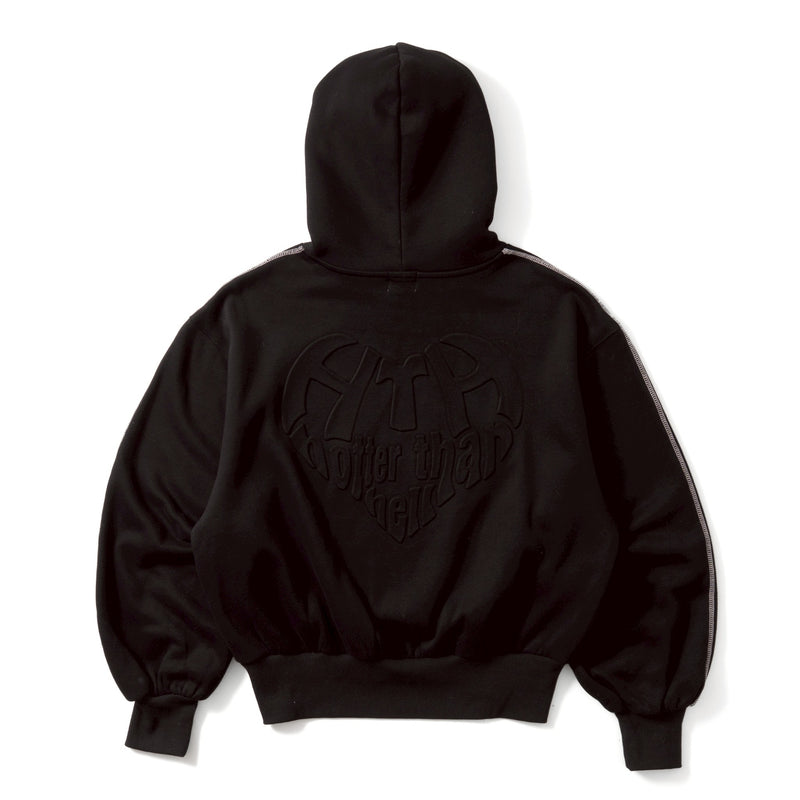 emboss heart logo hoodie