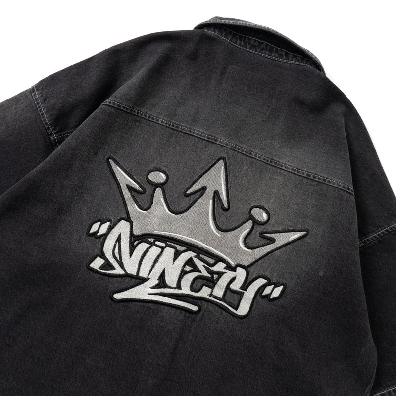 King Logo Vintage Denim S/S Shirt