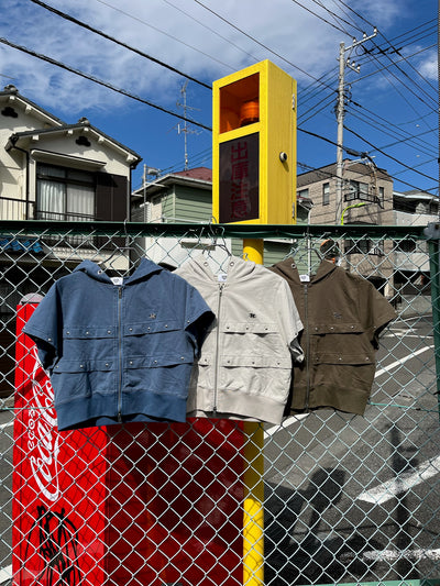 short sleeve zip hoodie