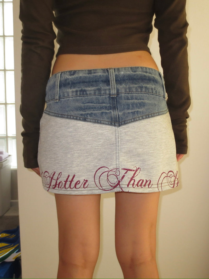 logo denim skirt