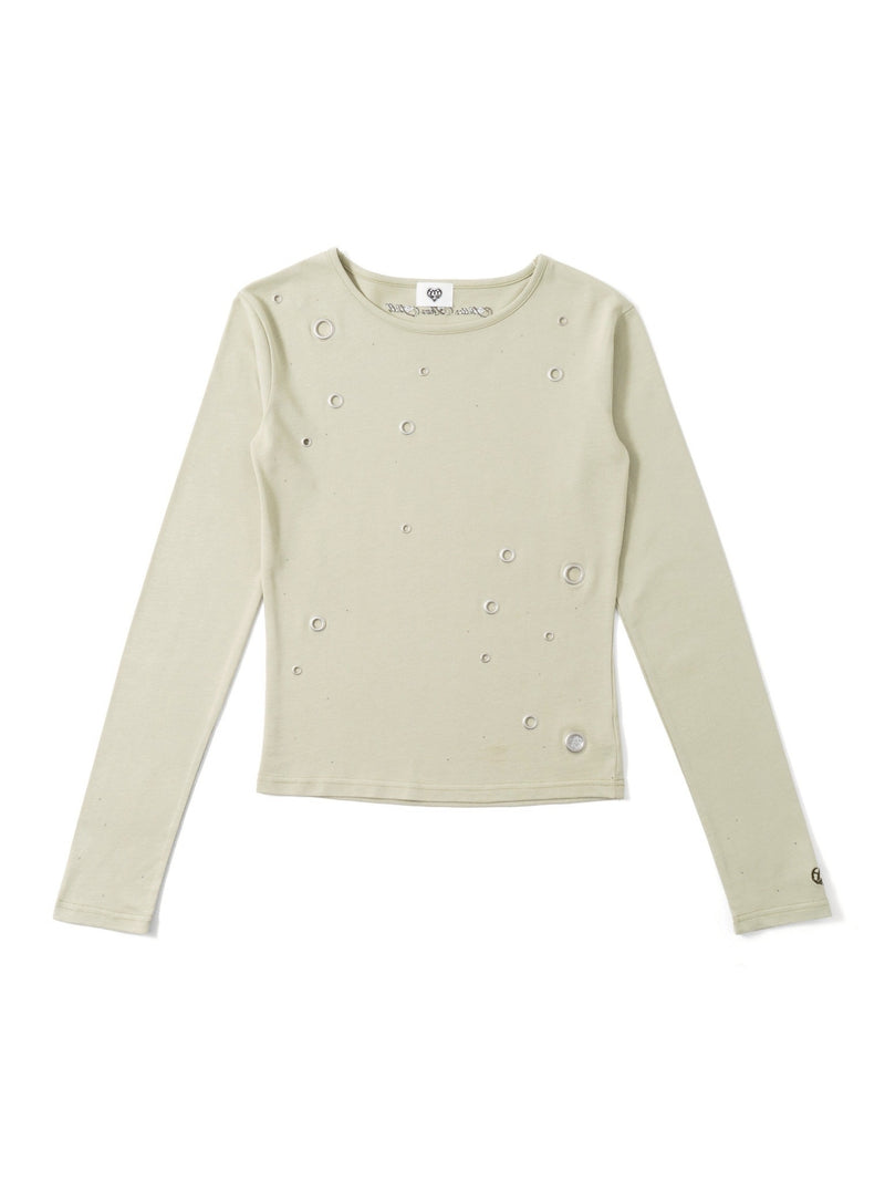 HTH eyelet long sleeve tee ホワイト Eyelet Long-Sleeve Tee – YZ