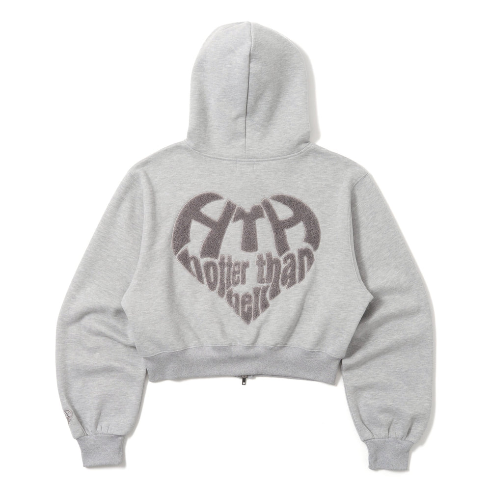 glitter heart logo zip hoodie – YZ