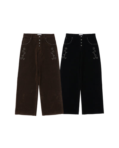 Classic studs suede pants