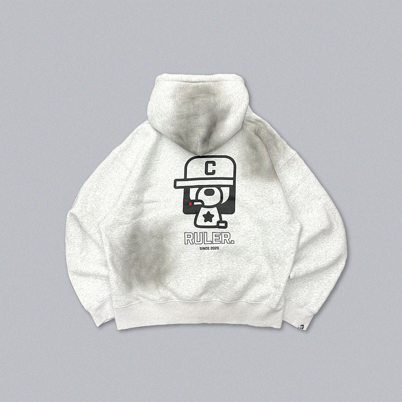 Boxy ruler zip hoodie