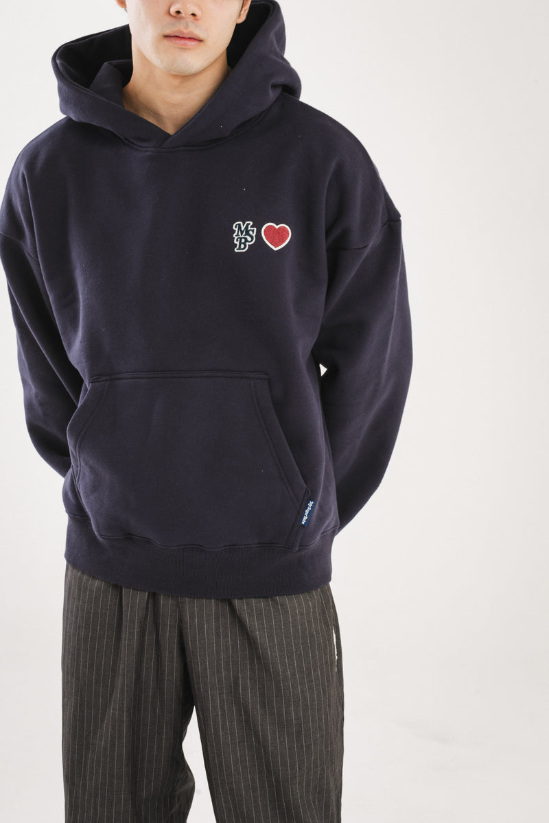 heart patch logo hoodie