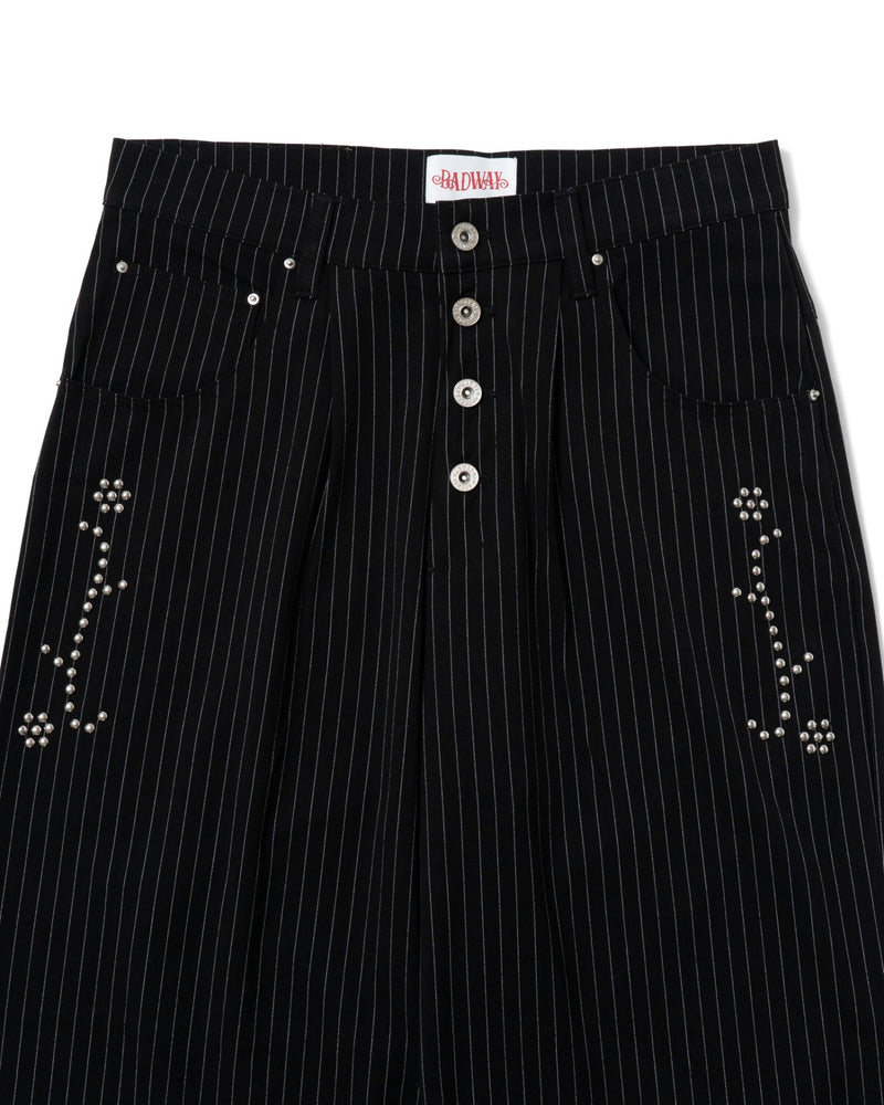 Flower studs stripe slacks – YZ