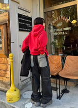 Two tone pocket jeans