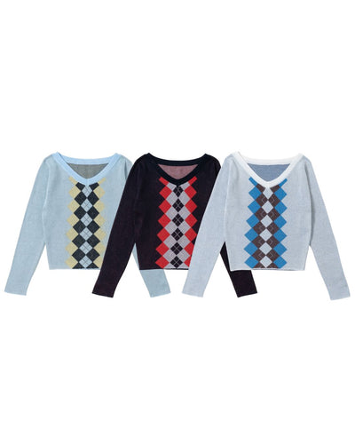 ARGYLE SWITCH KNIT 