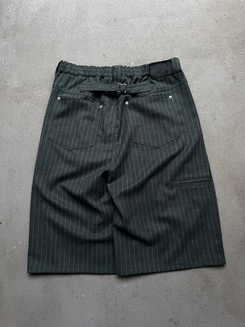 Wide-Pleated Striped Shorts – YZ