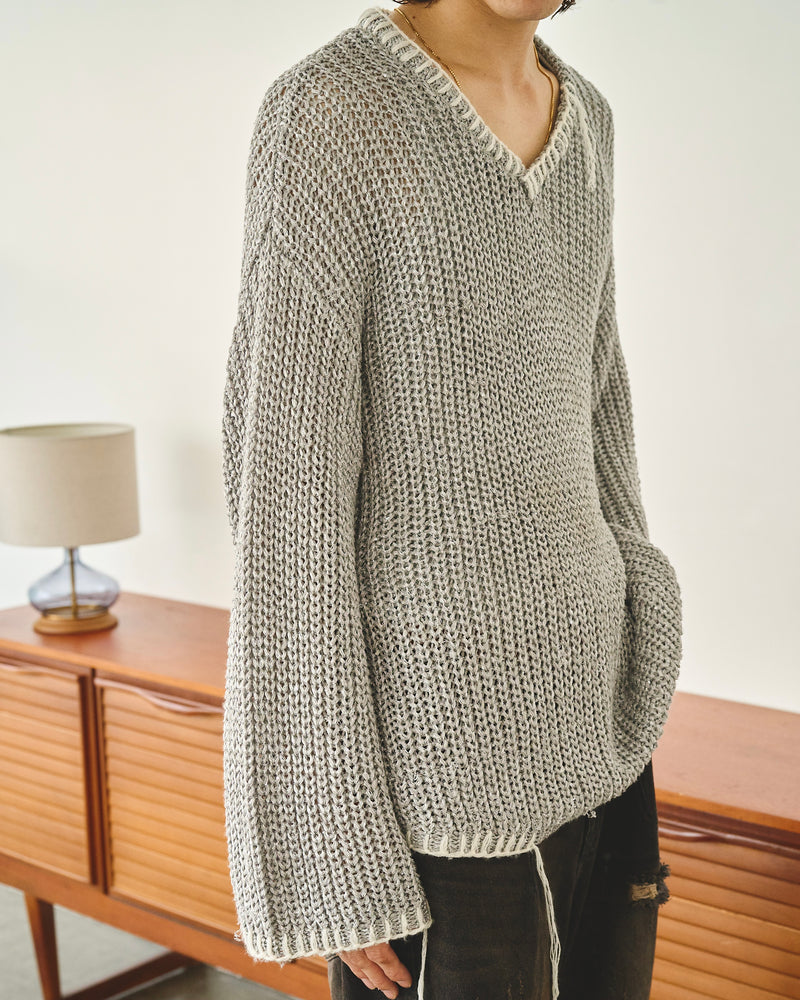 Sparkle Stitching v Neck Sweater