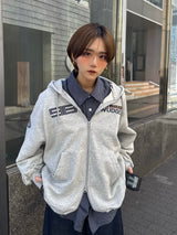 Two point draw code zip hoodie