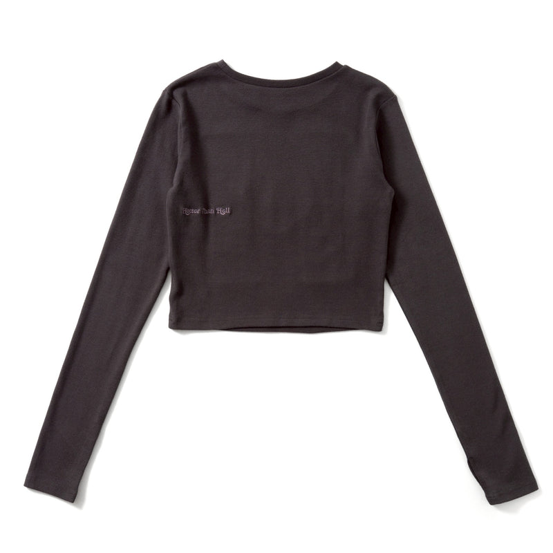 H heart check pattern long Tee