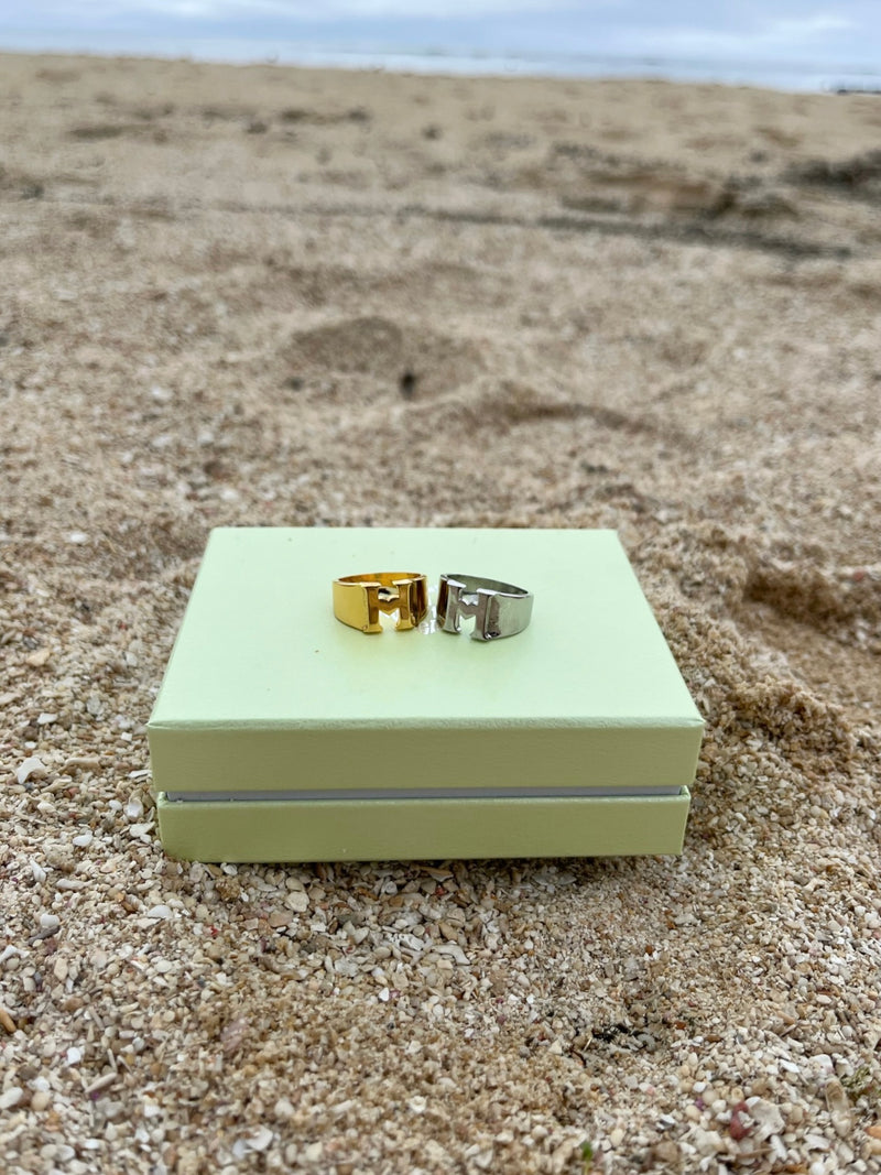 H heart logo ring