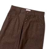 leopard straight denim pants 