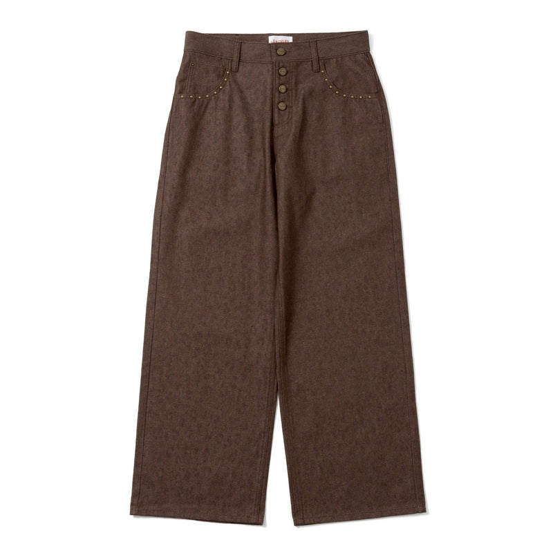 Leopard straight denim pants – YZ