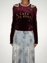 VARSITY VELOUR TOP