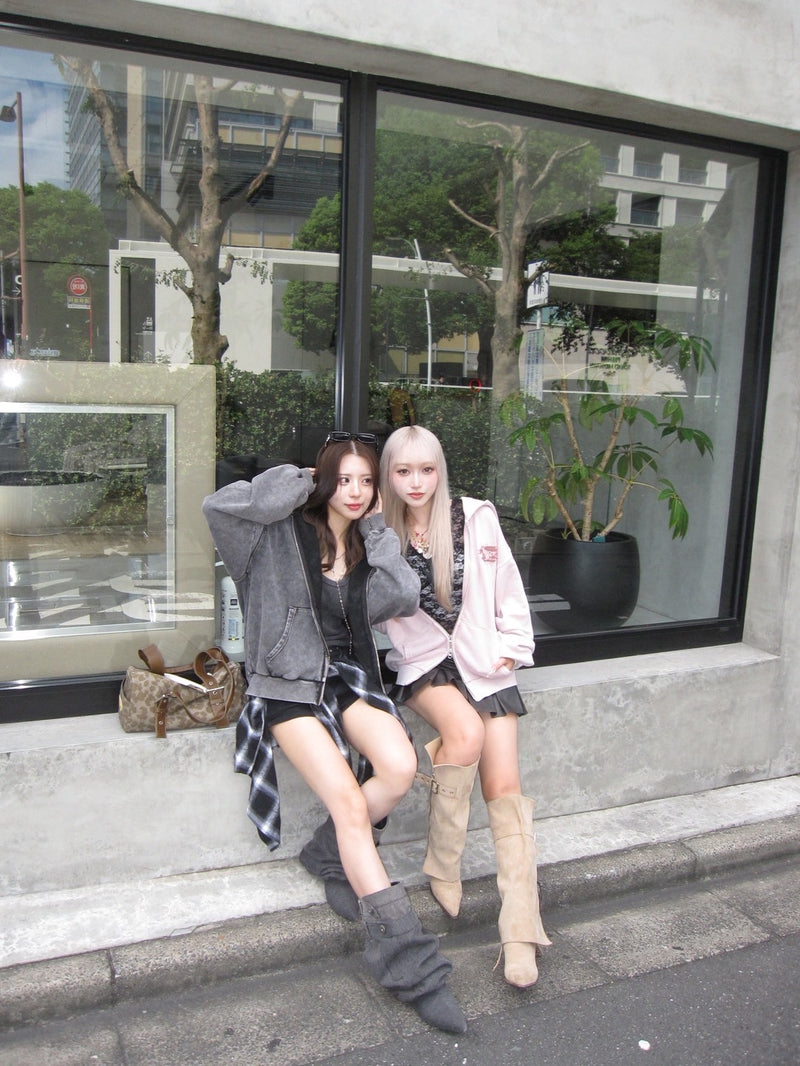 universal logo Premium crush EMB zip 连帽衫 