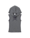 SLEEVELESS STRIPED HOODIE 