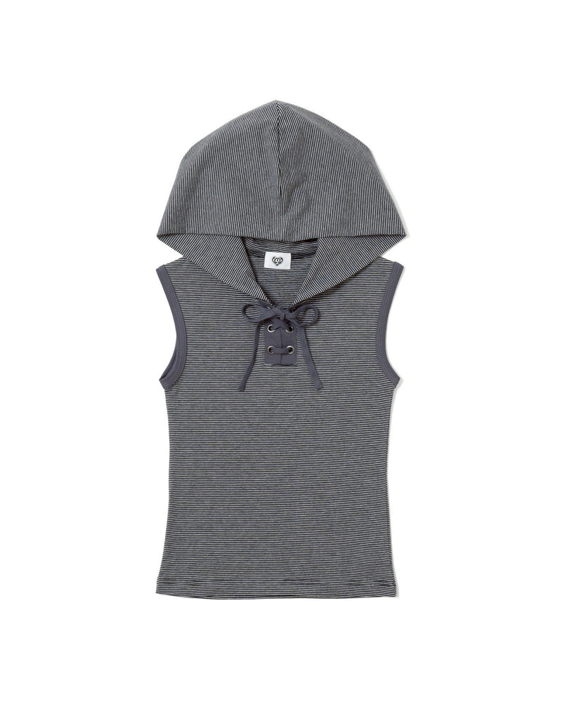 SLEEVELESS STRIPED HOODIE – YZ