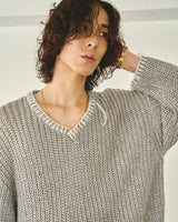 sparkle stitching v neck sweater