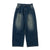 ys logo wash wide denim