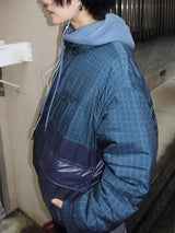 チェックのダウンジャケット 