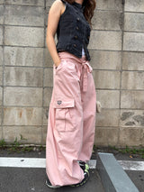 WAIST RIBBON CARGO PANTS