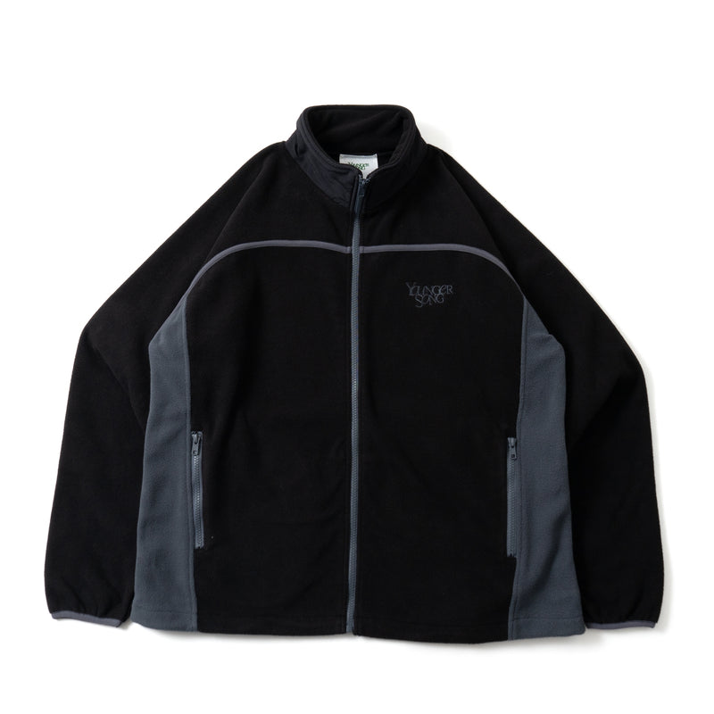 bicolor full zip fleece jacket