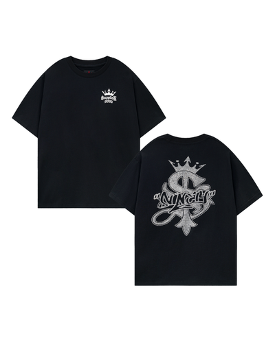 【9090xSUPPLIER】Crown Cross Rhinestone Tee