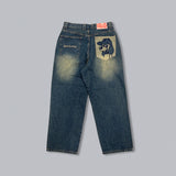 CMT RULER WASHED DENIM PANTS