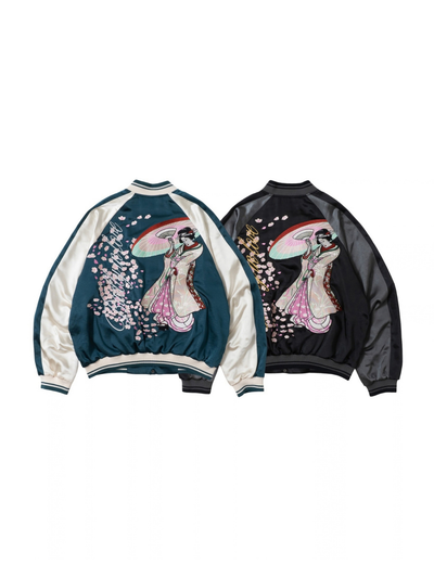 【9090×ラヴ上等】Ukiyo-e Embroidered Souvenir Jacket