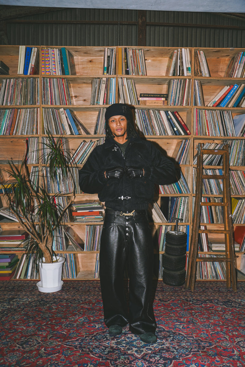 Ballsy Painter Faux Leather Baggy Pants