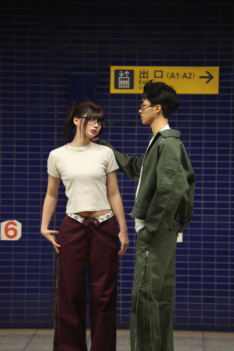 HTH×Dickies　Side zip wide pants