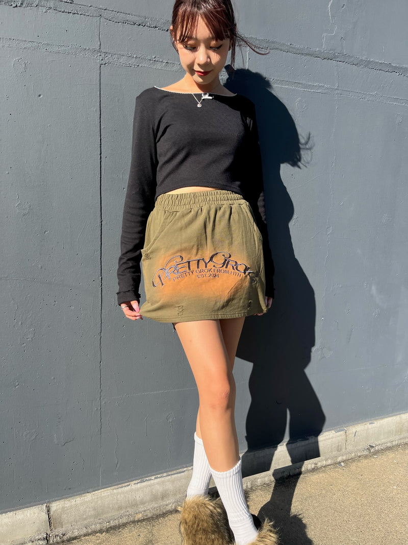 sweat logo mini skirt